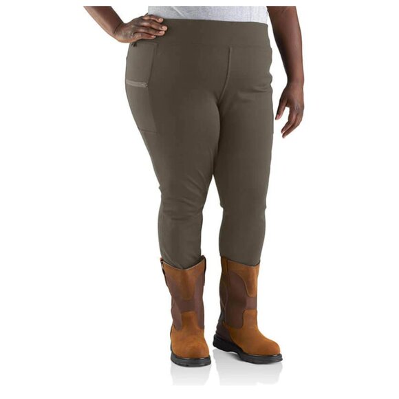 XL (16-18) - CARHARTT - Force Fitted Lightweight Utility Leggings Olive NEW - Picture 7 of 14